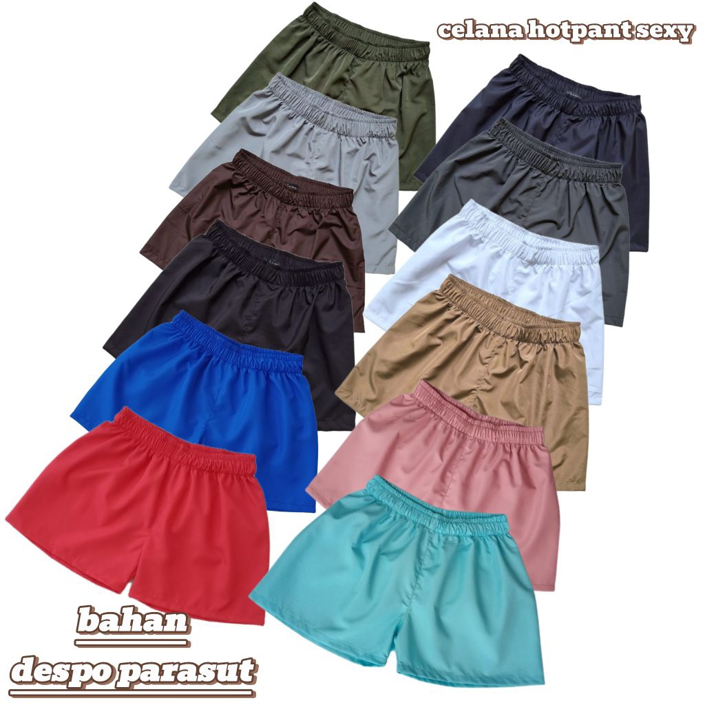celana boxer pria wanita hot pants sexy bahan parasut celana olahraga