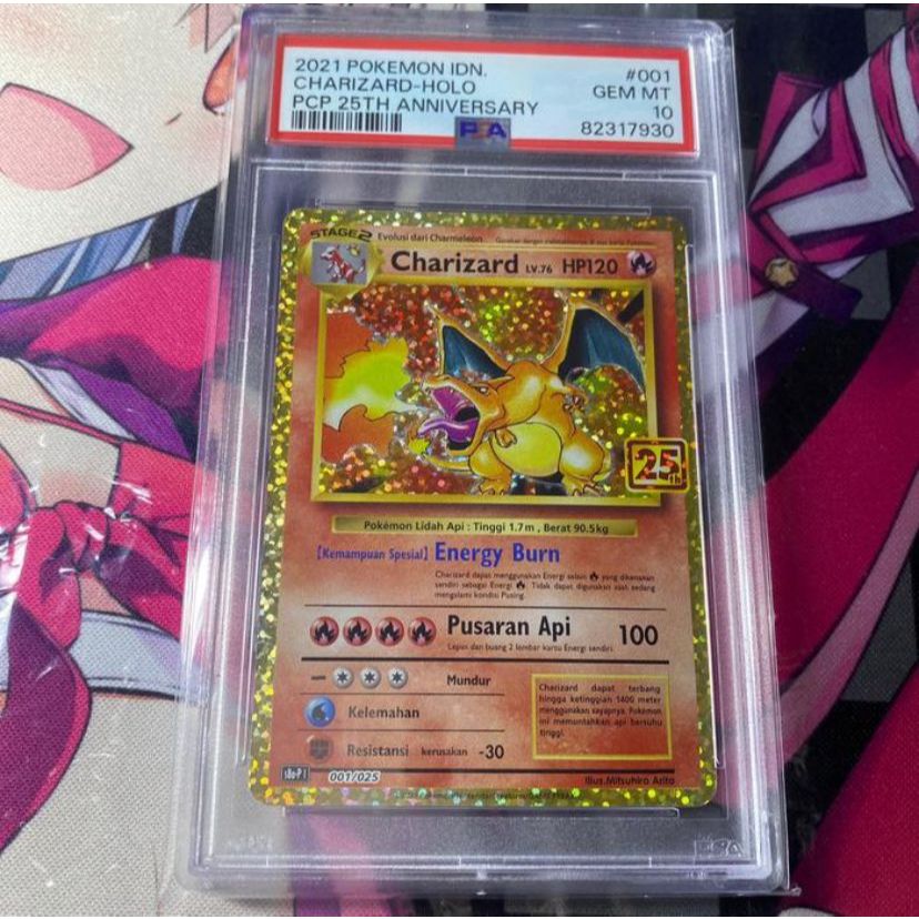 Kartu Pokemon TCG ID Indonesia 25th Anniversary Charizard Holo PSA 10