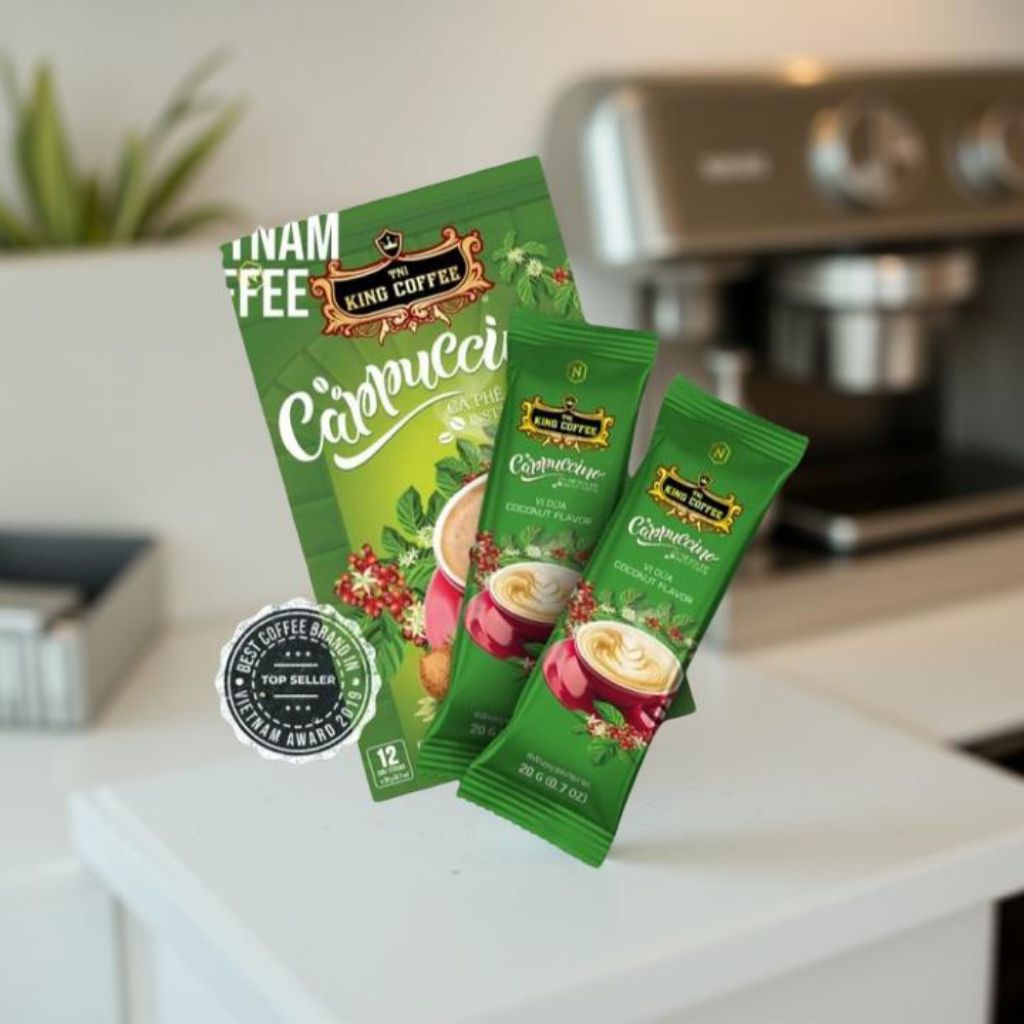 

king coffee cappuccino coconut Flavior 12 sticks