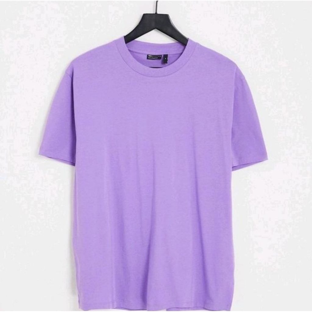 kaos polos lengan pendek pria wanita ungu muda