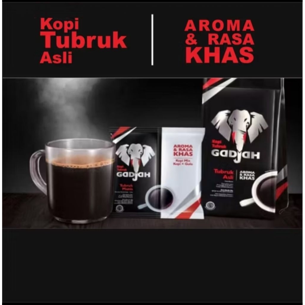 

kopi gadjah (10 saschet ) kopi gadjah gula terpisah