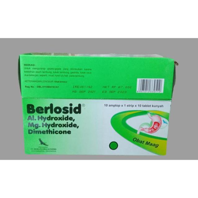 BERLOSID TABLET KUNYAH (Al. Hydroxide, Mg. Hydroxide, Simethicone)