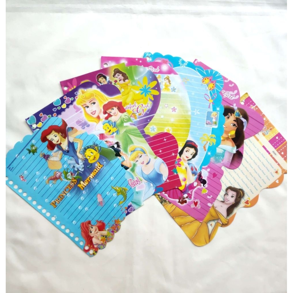 (HARGA PER LEMBAR) Kertas Binder Non Harvest / Loose Leaf / Isi Binder - Mix Princess Vol. 3