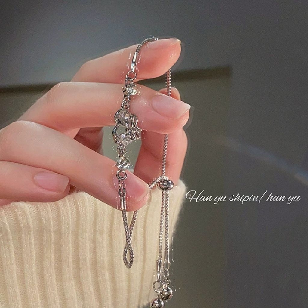 Gelang Titanium Asli Wanita Batu Zircon