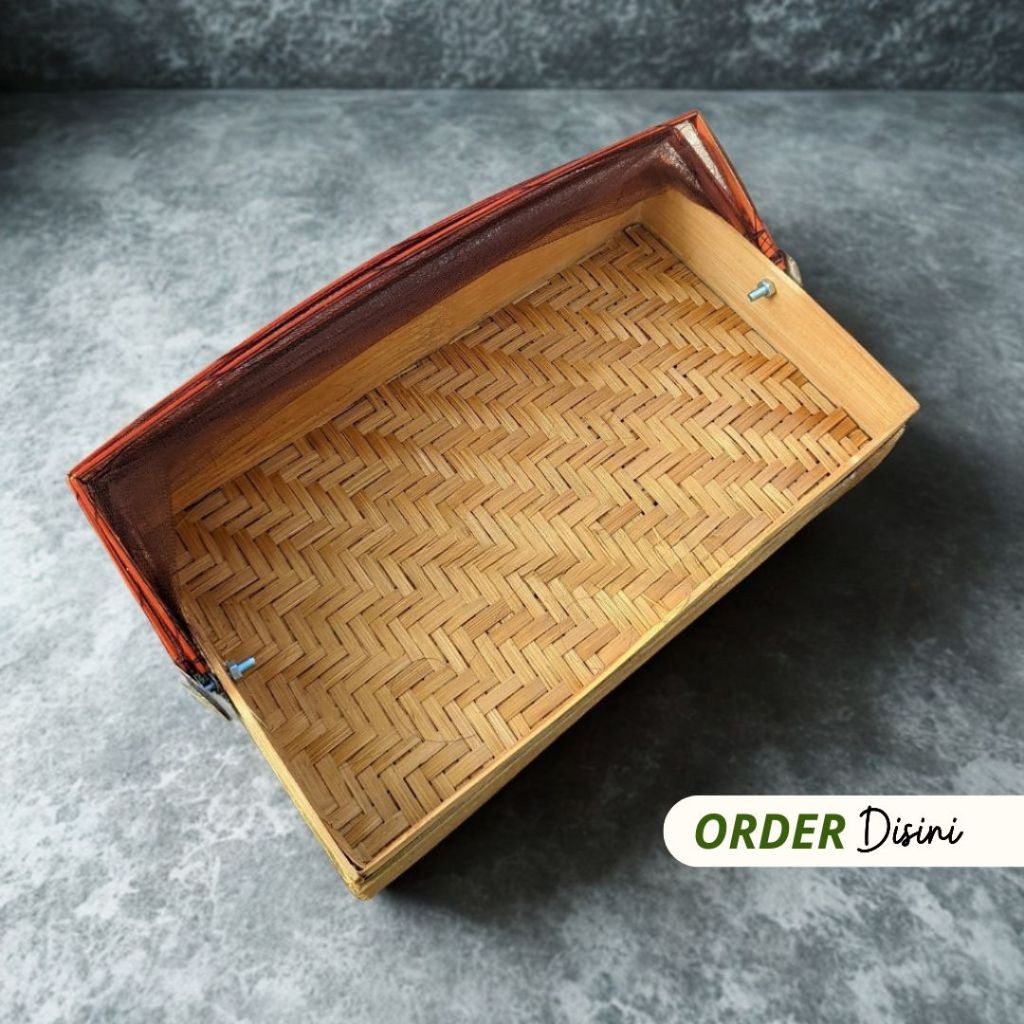 Tudung Saji Bambu 1 Set Isi 3 Pcs | tudung saji kotak | tudung saji bambu anyaman | wadah makanan