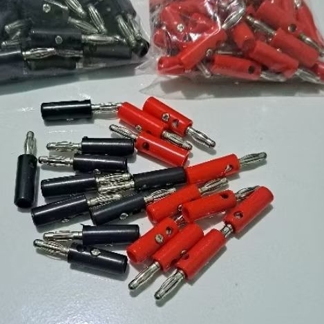 (10set=20buah) Jack Jek Banana Merah+Hitam Pin Silver