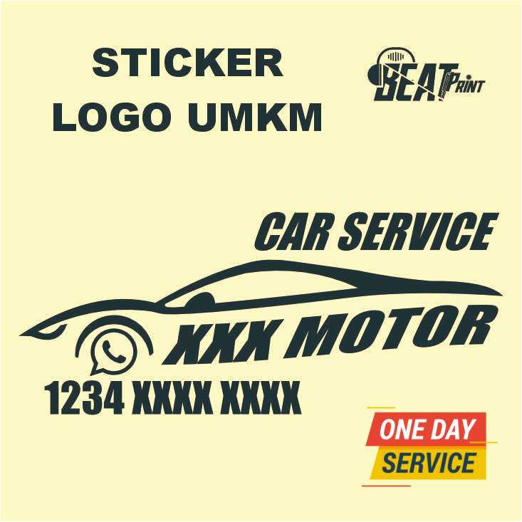 Sticker Promosi UMKM | Stiker Custom Logo Usaha | Sticker Cutting Branding | Beat Print