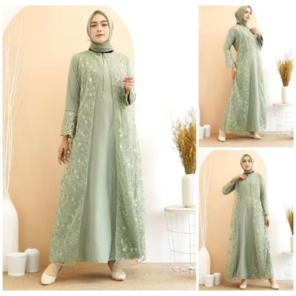 Gamis Hena Busui TilLe Bordir Mutiara
