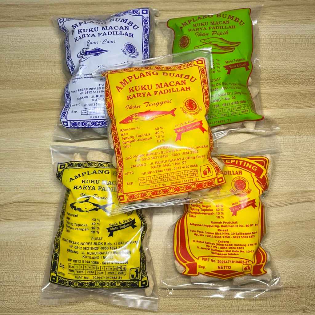 

Amplang Kuku Macan 4 Rasa (bandeng,tenggiri,cumi,pipih isi 10 Pcs asli balikpapan kaltim