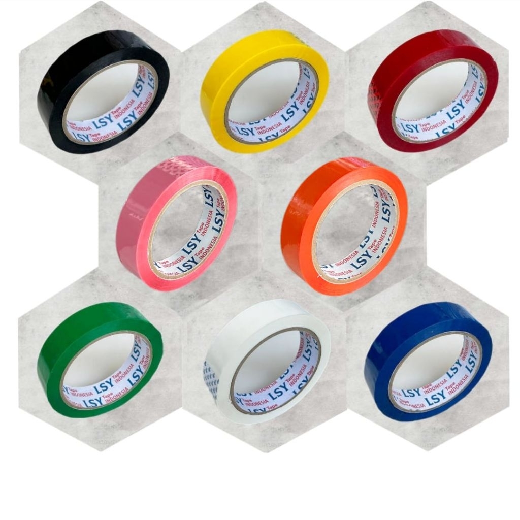 

isolasi / lakban warna-warni 24MM x 80yard LSY TAPE INDONESIA ( CBM )