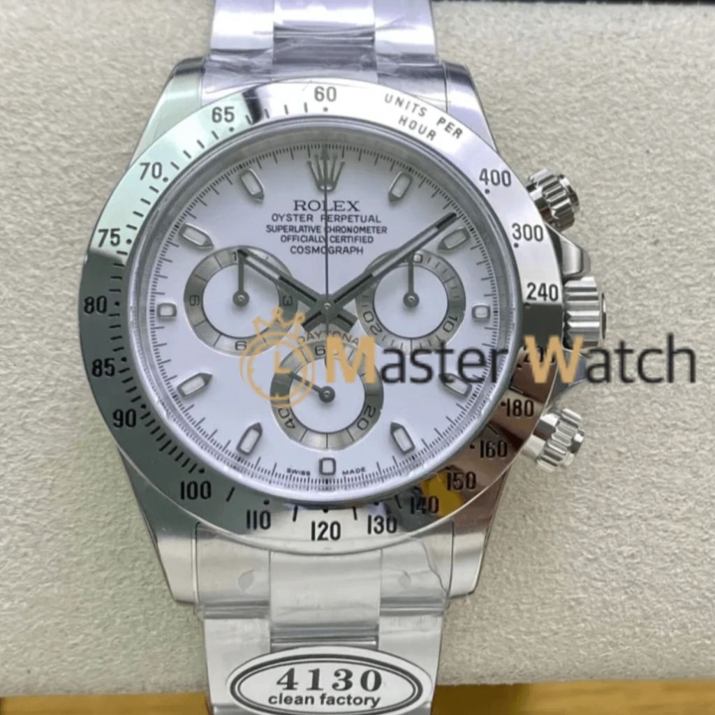 Rolex Daytona Chronograph White Dial Bindex SS Bracelet 40mm 116520 Original Clean Factory Fullset