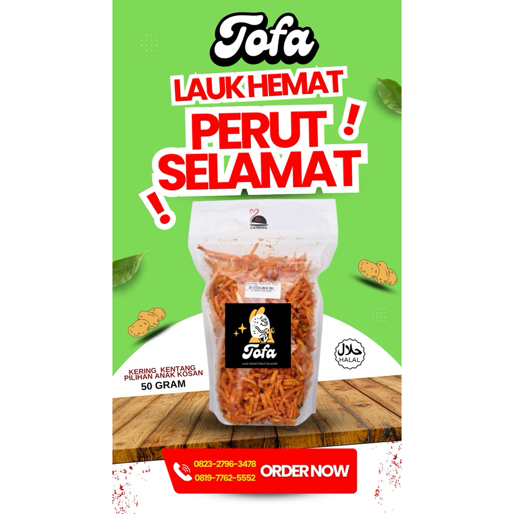 

Kering Kentang Mustofa Pedas 50 gram