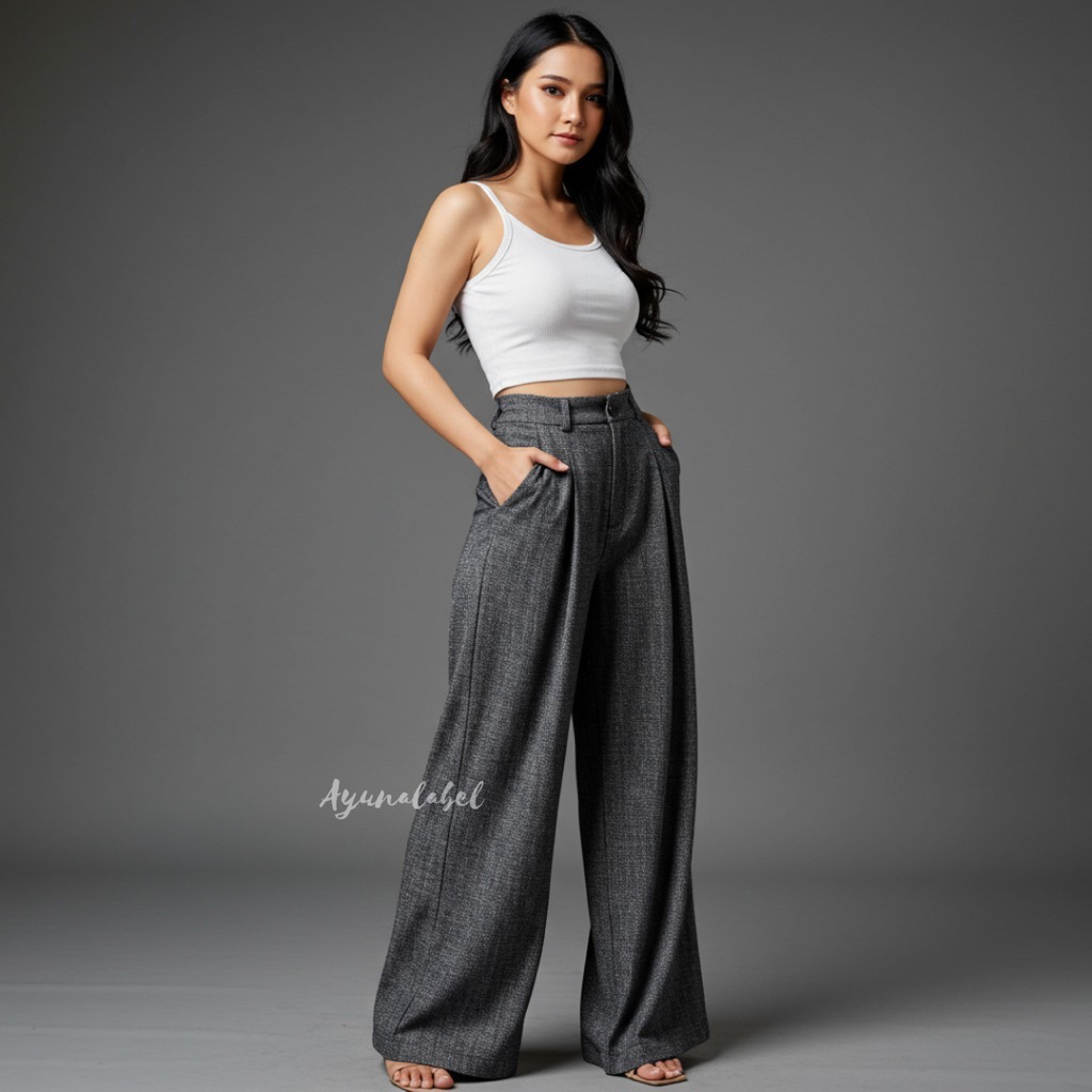 Ayuna - Viona Pants - Loose Pants Wanita - Celana Panjang Anti Kusut - Celana Kulot Wanita