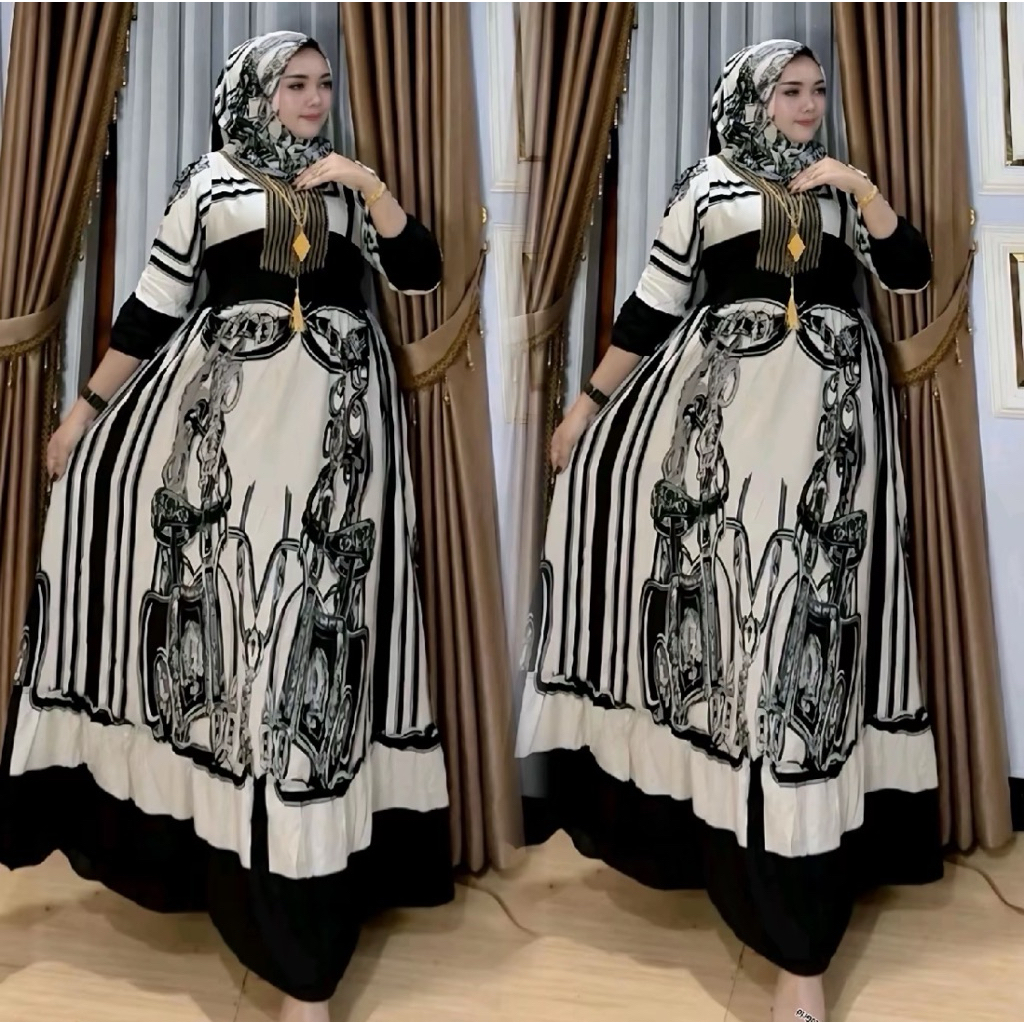 Dress Gamis RENDA FREE HIJAB PUTIH Wanita Cinta Cantik bahan rayon premium