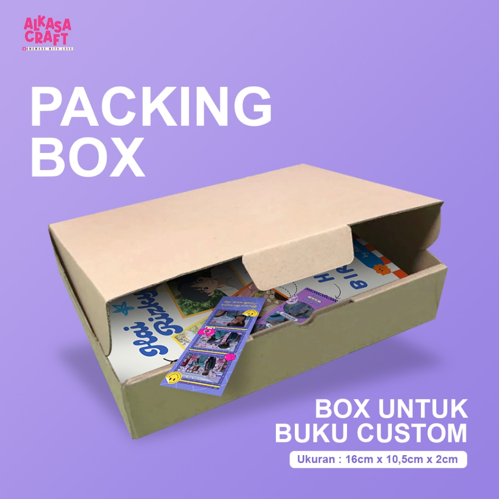 

Packing Box - Packing Box - Kotak Kado - Kardus Karton - Ukuran 16cm x 10,5 cm x 2cm - Alkasa Craft