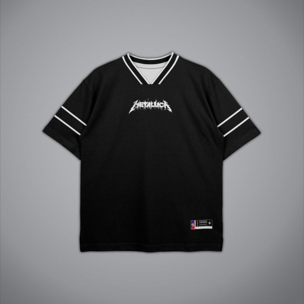 METALICA - JERSEY OVERSIZE METALICA BLACK WHITE - STREETWEAR - KASUAL - JERSEY OVERSIZE