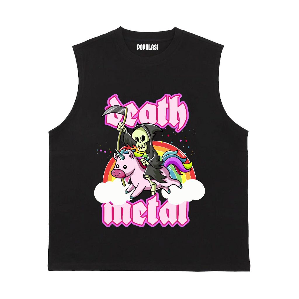 Cavenza Singlet Lekbong Pria - Death Metal Pelangi | Tanktop Unisex Lekbong