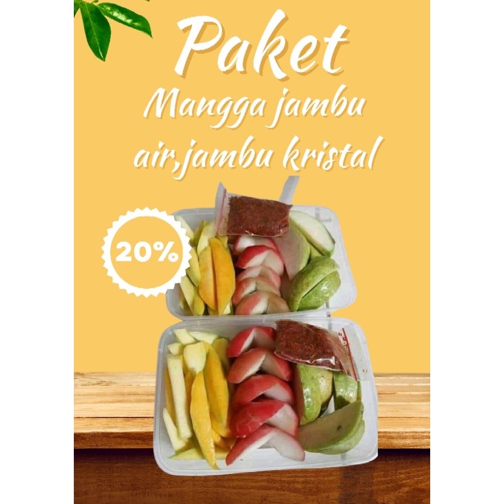 

Rujak Jambu air jambu kristal & mangga cengkir muda