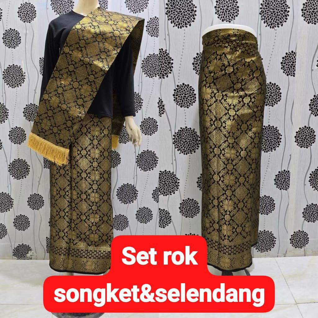 SET ROK SONGKET DAN SELENDANG/SET ROK+SELENDANG