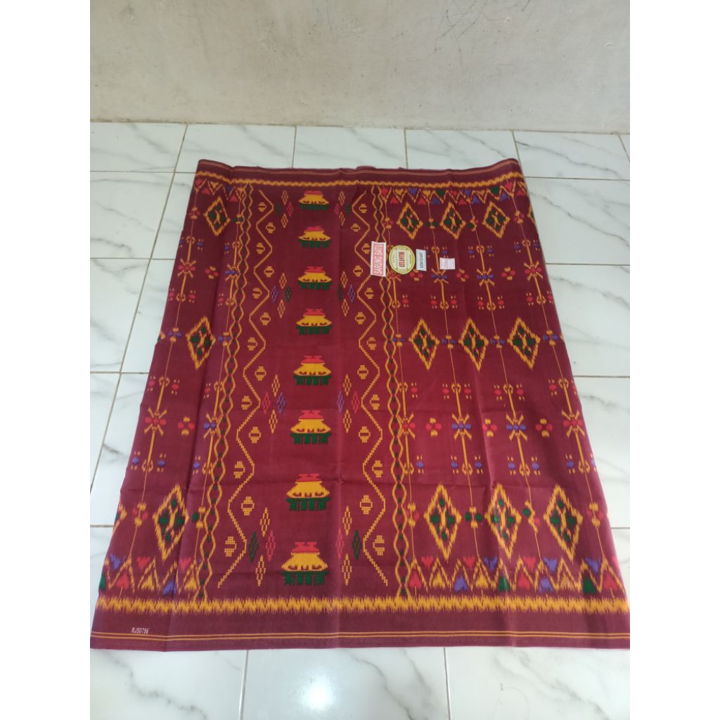 KAIN SARUNG MOTIF RUMAH ADAT KARO MURAH