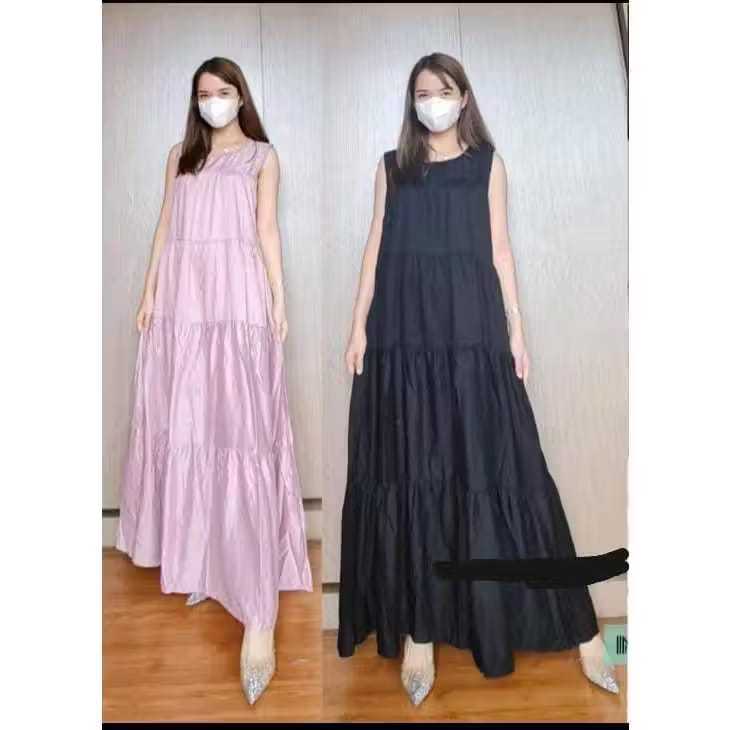 LONG DRESS ALFINA / GAUN WANITA KEKINAN / SABRINA JUMBO S-XXXXL