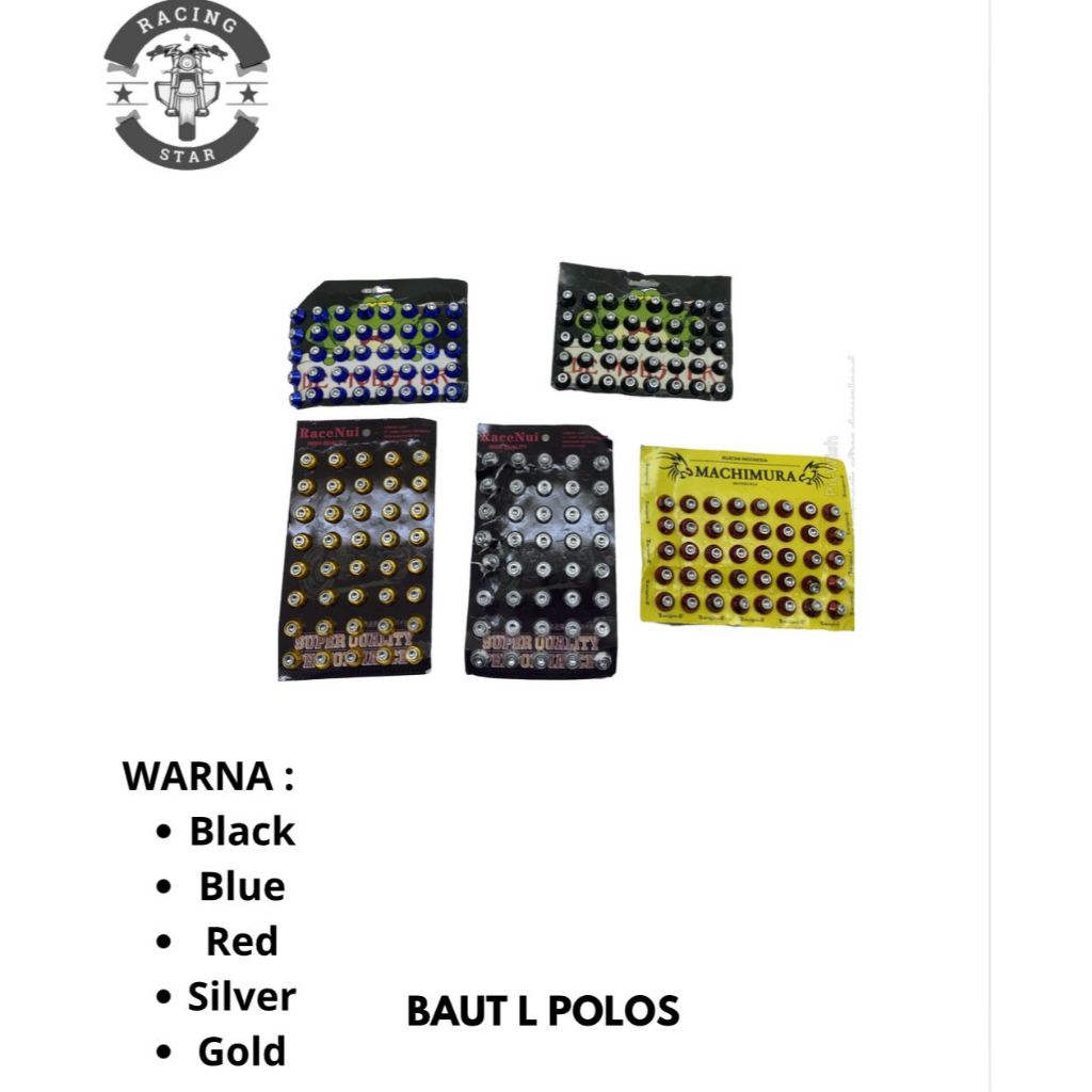Baut Monel Body Variasi Motor  baut plat nomor baut L  monel warna baut bodi drat 10an