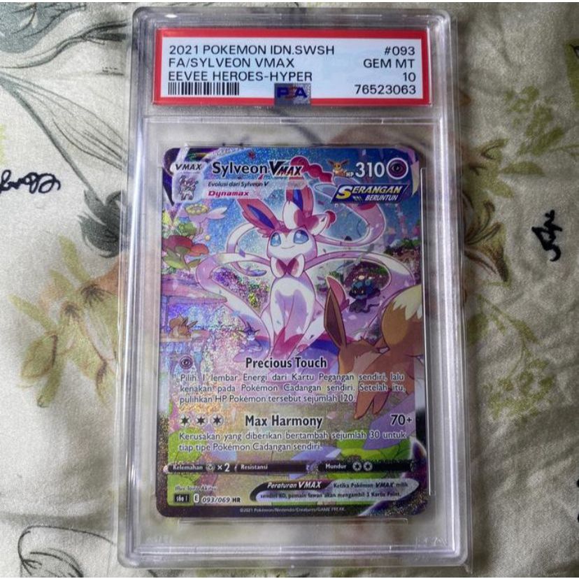 Kartu Pokemon TCG ID Indonesia SWSH S6a Sylveon VMax HR AA PSA 10