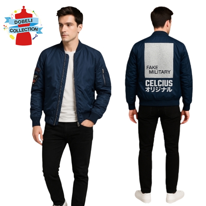 JAKET BOMBER  PRIA QUILTING CELCIUS NAVY SIZE : S