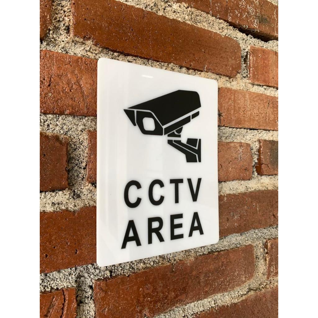 Sign akrilik CCTV area 15x20cm