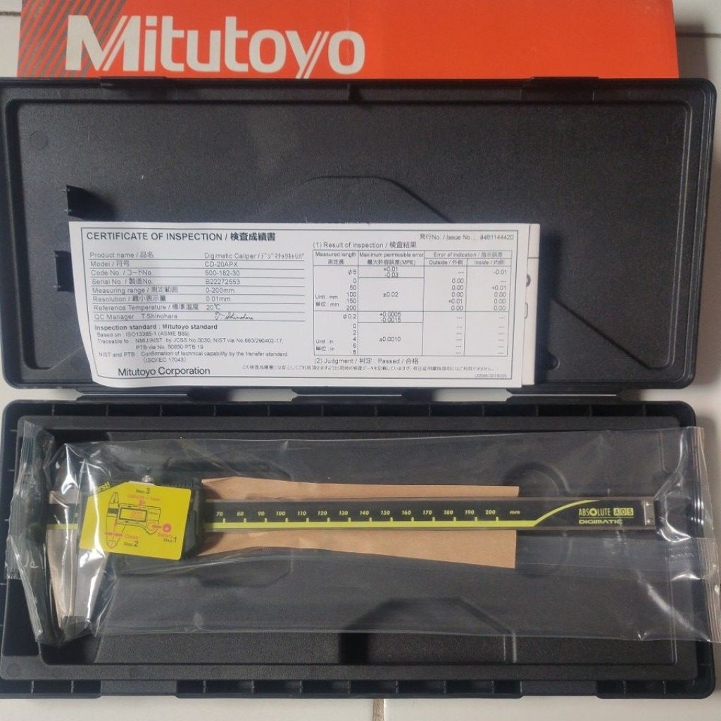 sigmat digital mitutoyo 200mm 8" 8 inch original mitutoyo