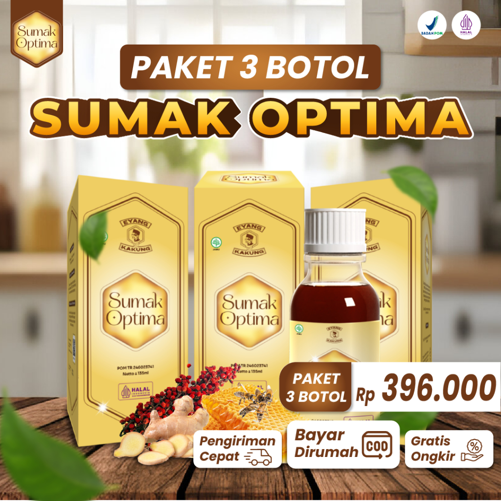 

PROMO SPESIAL 3 BOX Sumak Optima Madu Herbal Asli Solusi Efektif untuk Nyeri Lutut, Cedera, Radang Sendi, dan Infeksi, BPOM