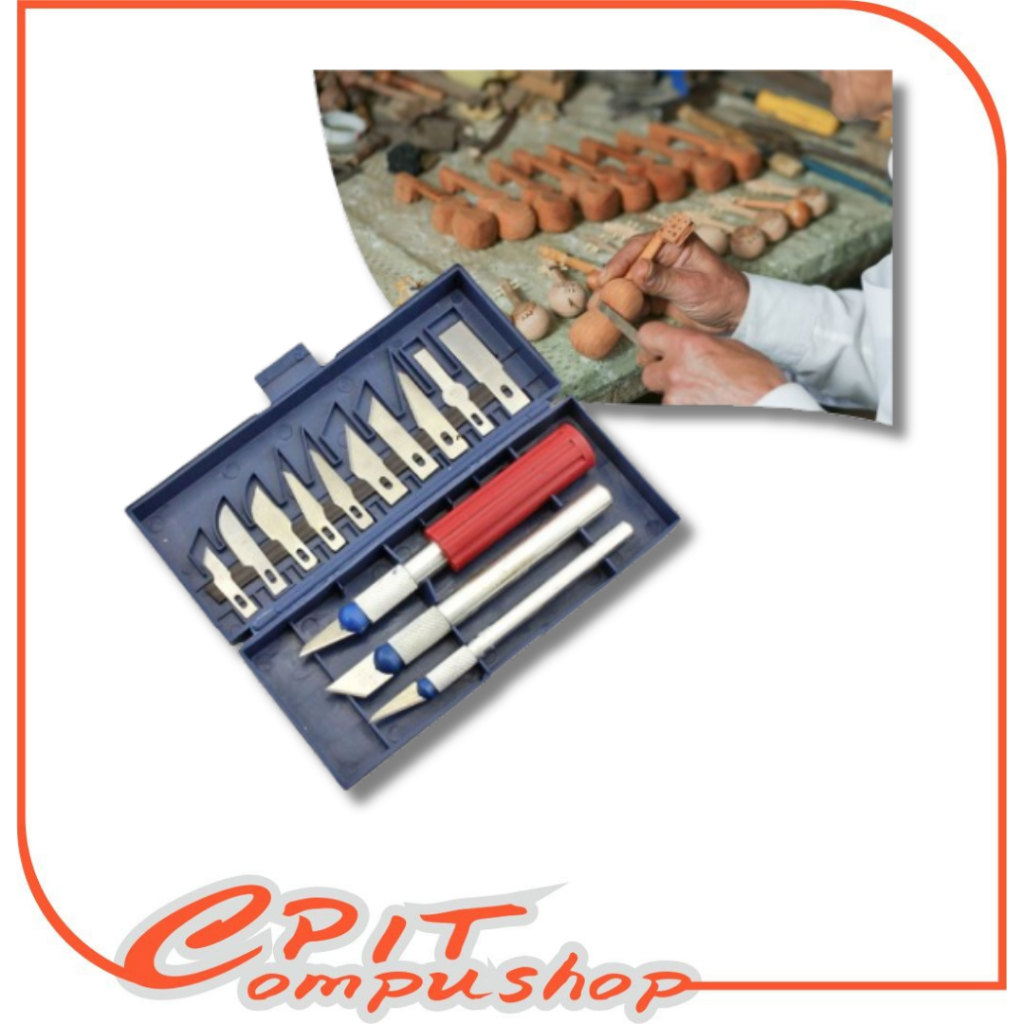 

KNIFEZER Set Pisau Ukir Seni 13 in 1 Crafting Knife 3 Handle - A-003