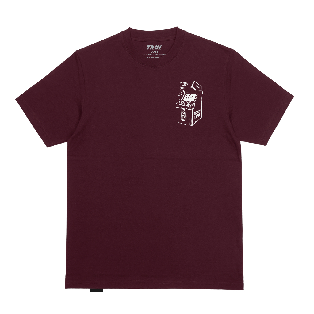 Troy Company Tshirt Maroon Ding Dong - Kaos Lengan Pendek Kaos Merah Maroon MTD 2345