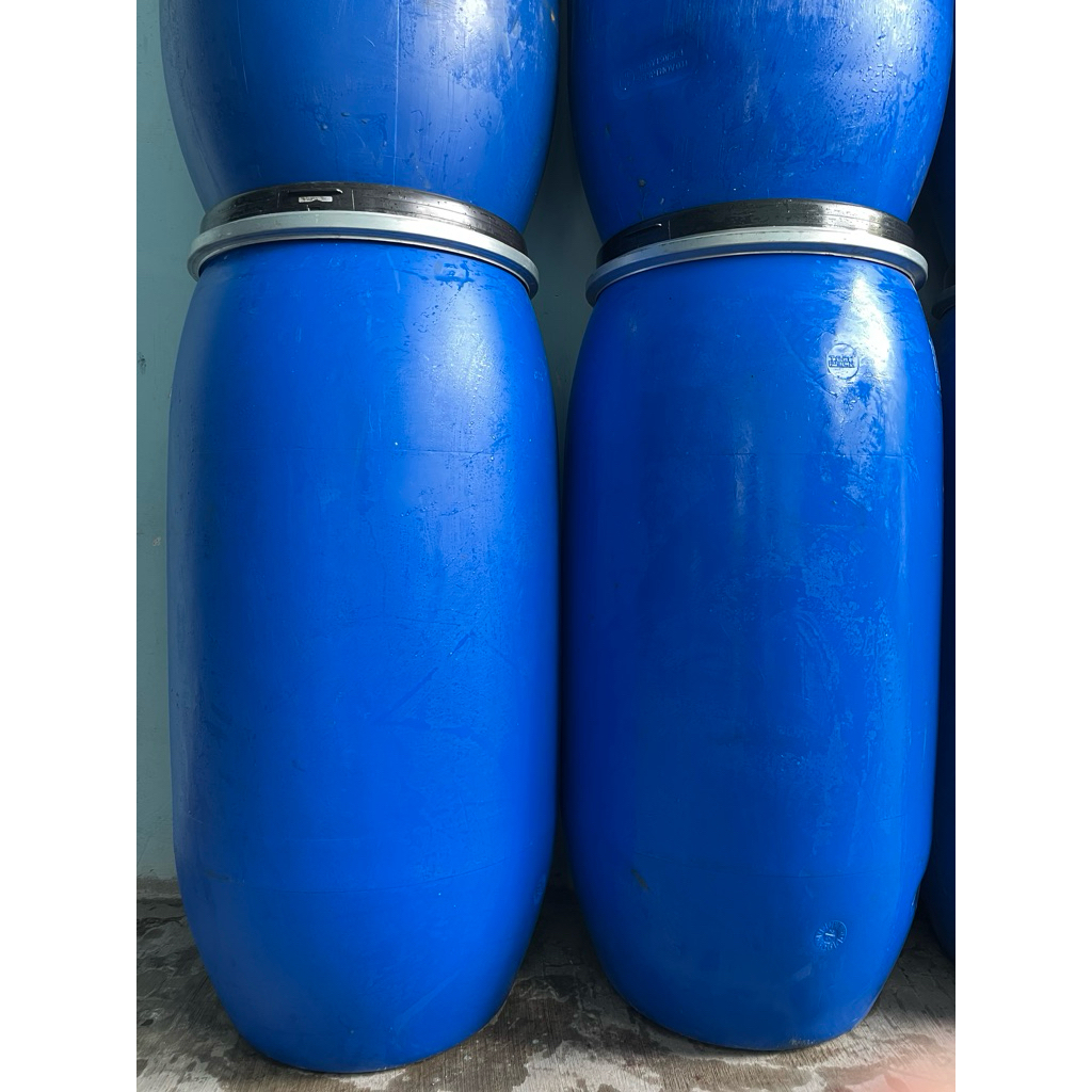 drum plastik 150 liter komplit tutup klem / tong plastik tebal wadah pakan ternak fermentasi,silase