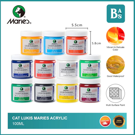 

Maries - Cat Akrilik 100ml - Acrylic Paint 26 Warna Lengkap - SAS