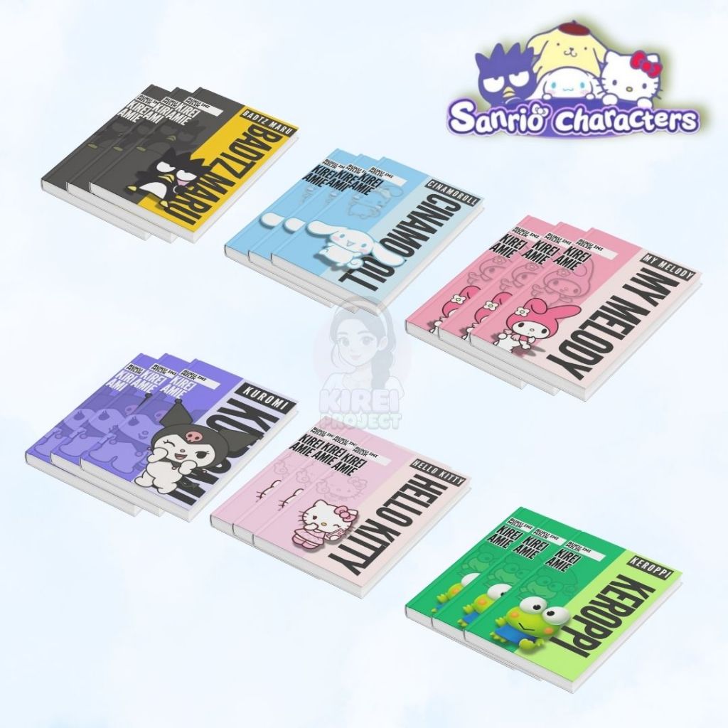 

Buku Tulis Sanrio Custom Nama| My melody, Cinnamoroll,Badtz Maru,Hello Kitty,Kuromi By Kirei Project