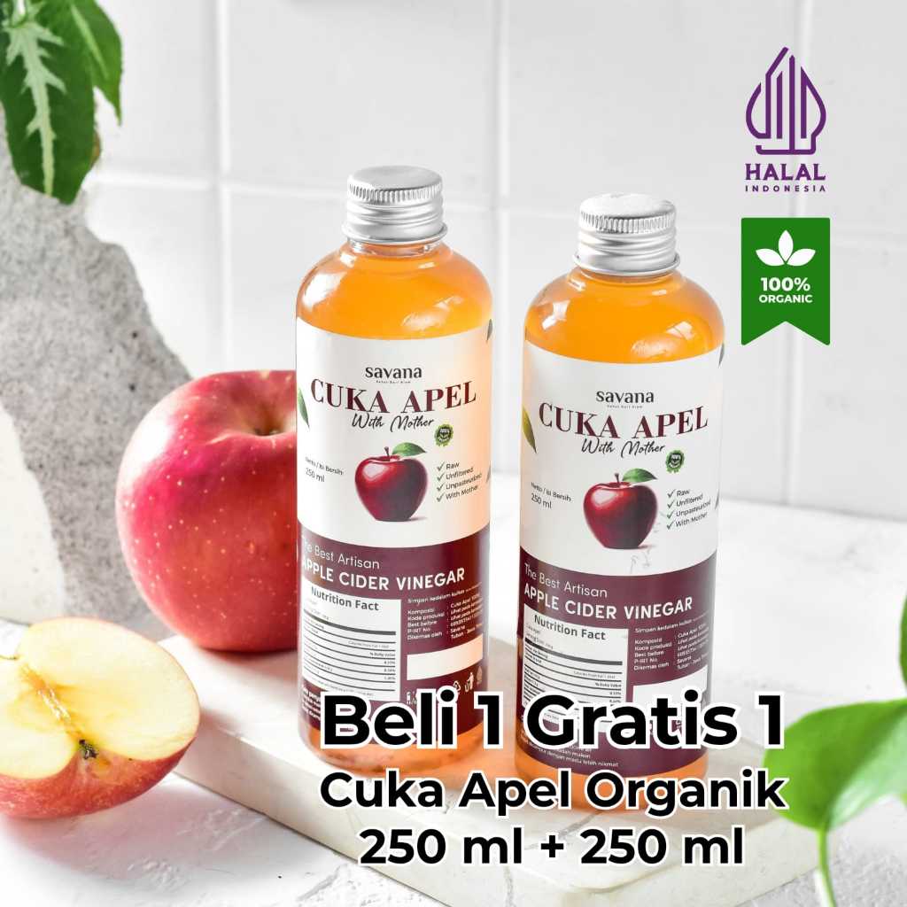 

Cuka Apel Savana Organik 250ml - Beli 1 Gratis 1