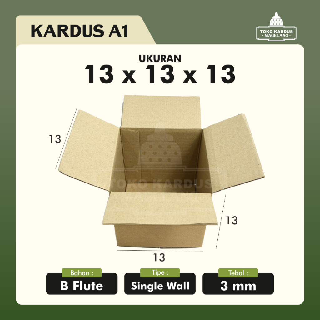 

Kardus box Ukuran 13x13x13 cm single wall polos