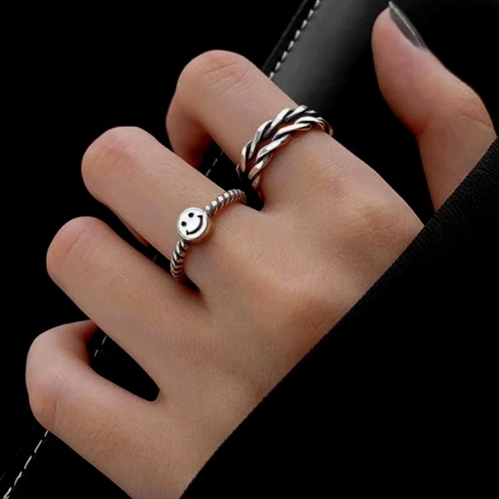 Cincin fashion wanita dan pria set / Set Cincin Wanita Korea Minimalis