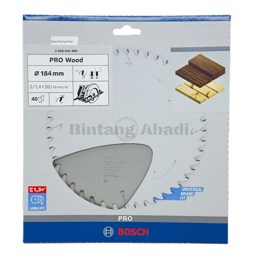 Bosch Circular Saw Blade 7 X 40T / Mata Pisau Sirkel Kayu 7 inch / Mata Gergaji Circular Saw 7"X40T