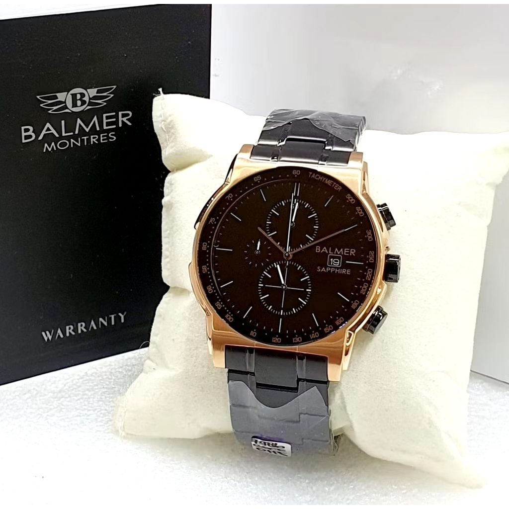 Balmer 7986 jam tangan pria chronograph casual sporty all stainless steel