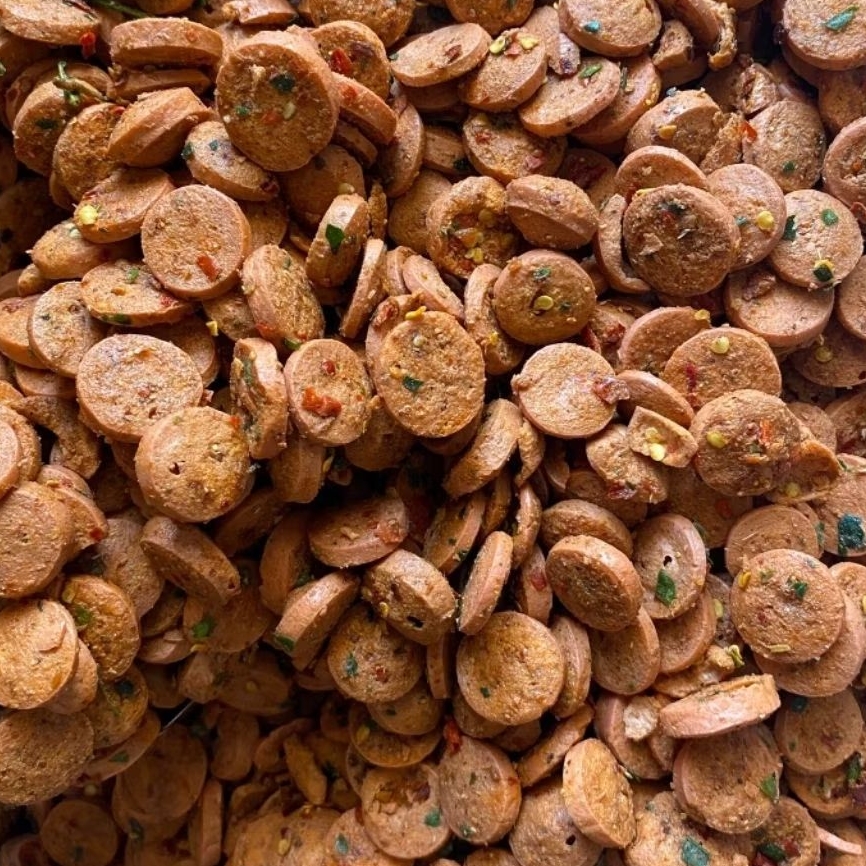 

Sosis goreng (sosreng) daun jeruk pedas kemasan 1 kg