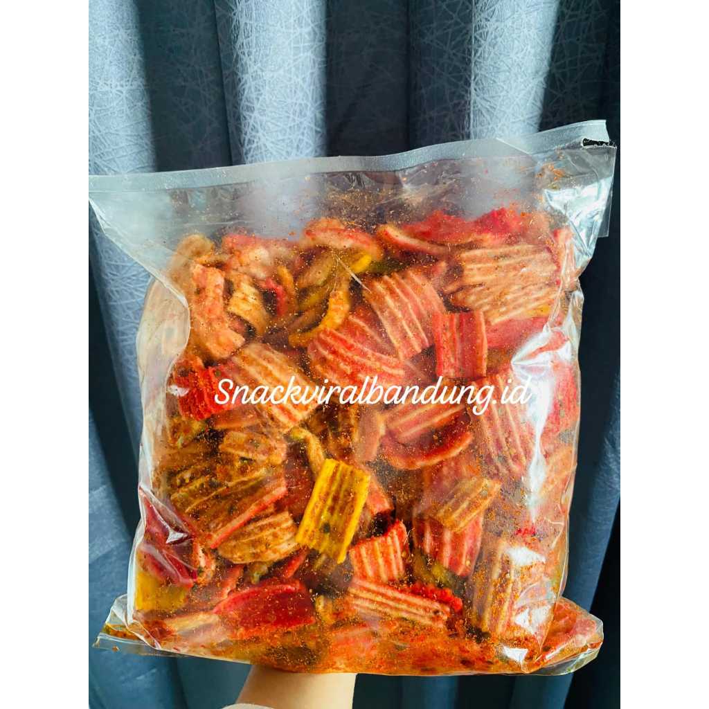 

seblak kering kerupuk sisir warna warni pedas daun jeruk 1kg