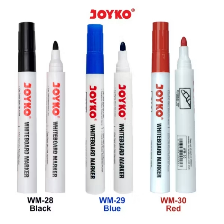 

Joyko Spidol Whiteboard Marker - Spidol Papan Putih Non Permanent Bisa dihapus WM 28 WM 29 WM 30 Round Tip