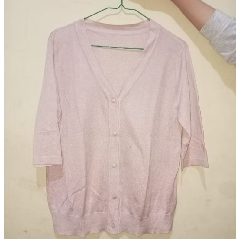 cardigan wanita soft pink
