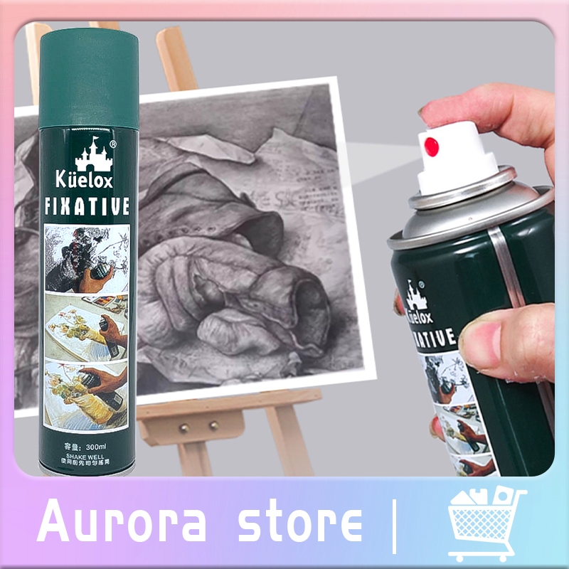 

300ML Kuelox Fixative Spray Lukis Drawing Professional Spray Varnish Lukisan Pelindung Lukisan