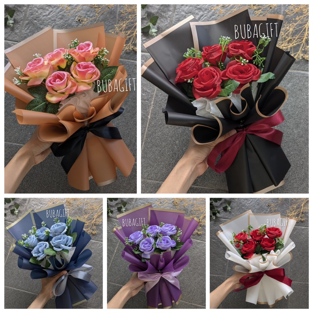 BUBAGIFT // READY STOK ♥️ BUKET MAWAR BUKET MAWAR ARTIFICIAL BUKET BUNGA ARTIFICIAL BUKET WISUDA BUK