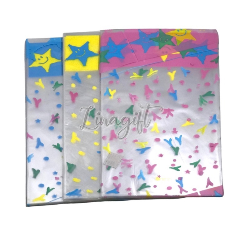 

( 10 Lembar ) PLASTIK PARCEL OPP / KANTONG PLASTIC SOUVENIR HAPPY BIRTHDAY SANSAN WAWA UK 19/ 22/ 27