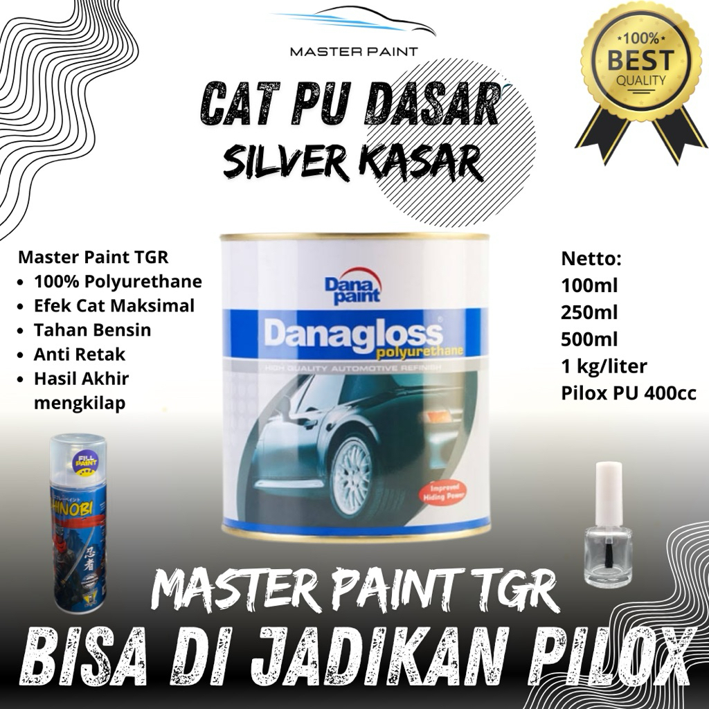 Cat Silver Metallic Bright PU silver metalik kasar | Cat dasar Candy Tone