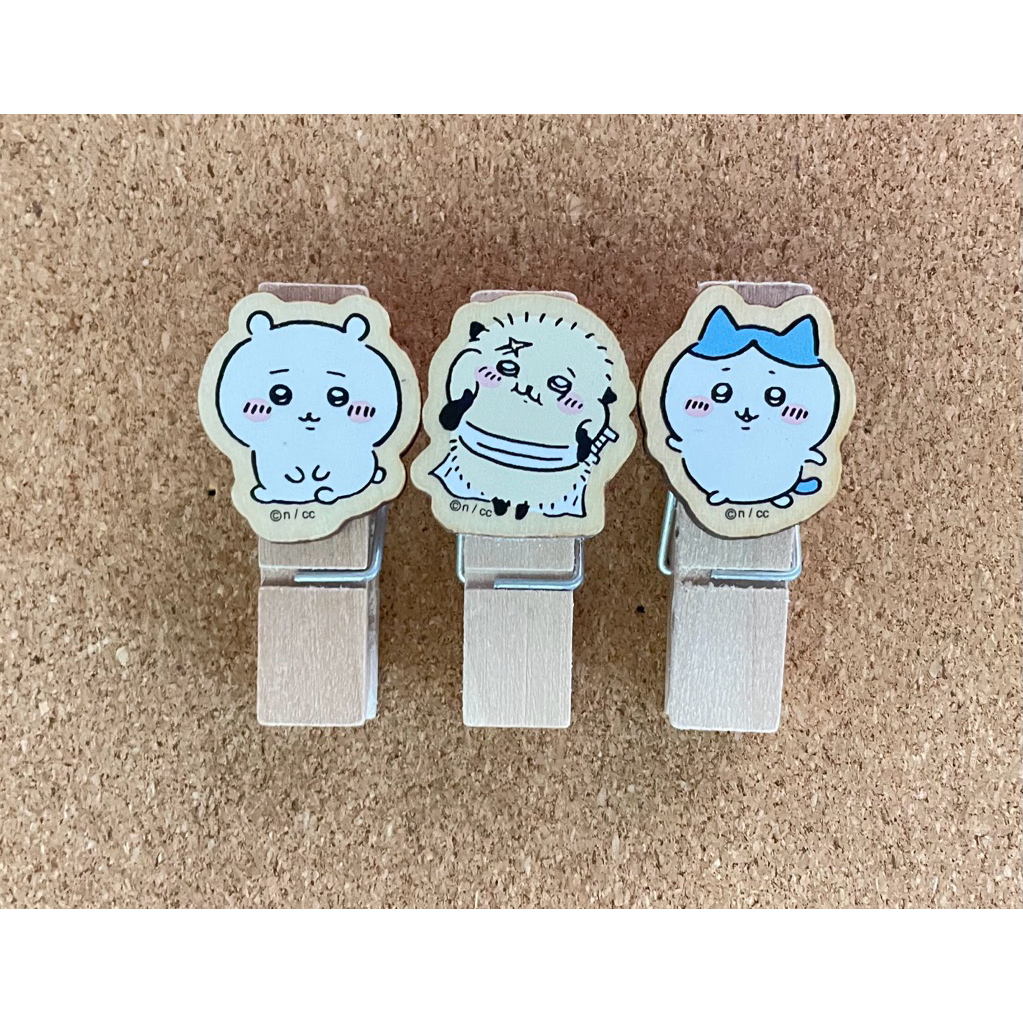 

Preloved Chiikawa wooden clip set Official Merch JP | Chiikawa Rakko Hachiware